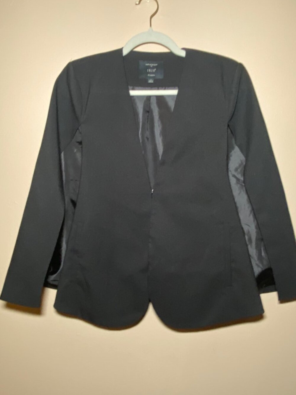 IRIS Los Angeles Black Cape Blazer Split Sleeve Jacket Vest L
